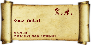 Kusz Antal névjegykártya